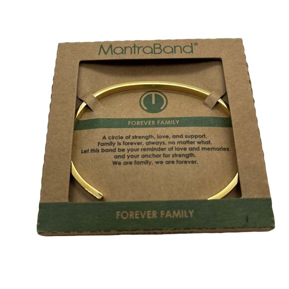 MantraBand Forever Family Bracelet Gold Plated Stainless Steel Hypoallergenic - Picture 1 of 16